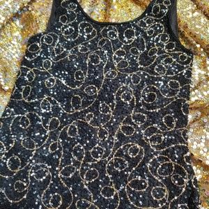 Scala Beaded Sequins Top